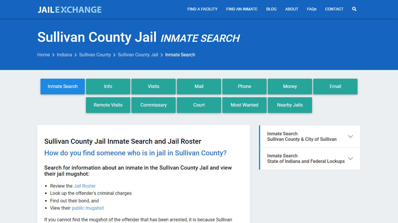 Inmate Search: Roster & Mugshots - Sullivan County Jail, IN